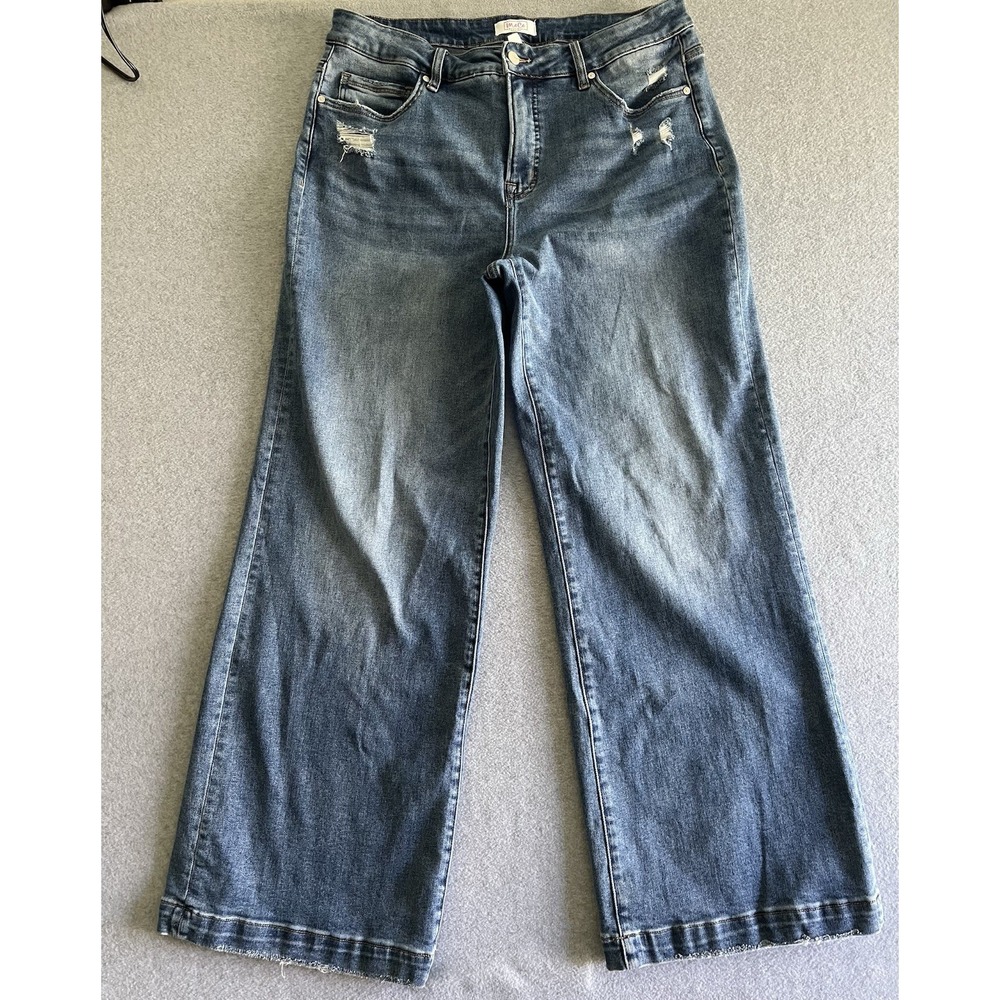 Moco Boutique Xtra Wide Leg Jeans Blue Stretch Fabric Sz 16W BYW8117